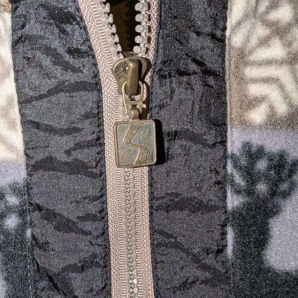 90s Winter Pattern Fleece Windbreaker Jacket - Picture 4 of 5